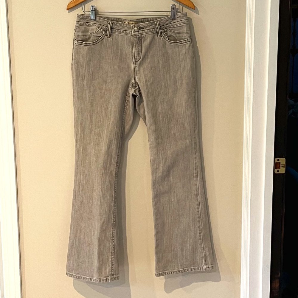 CAbi Contempory Fit Gray Boot Cut Denim Jeans Size 10
